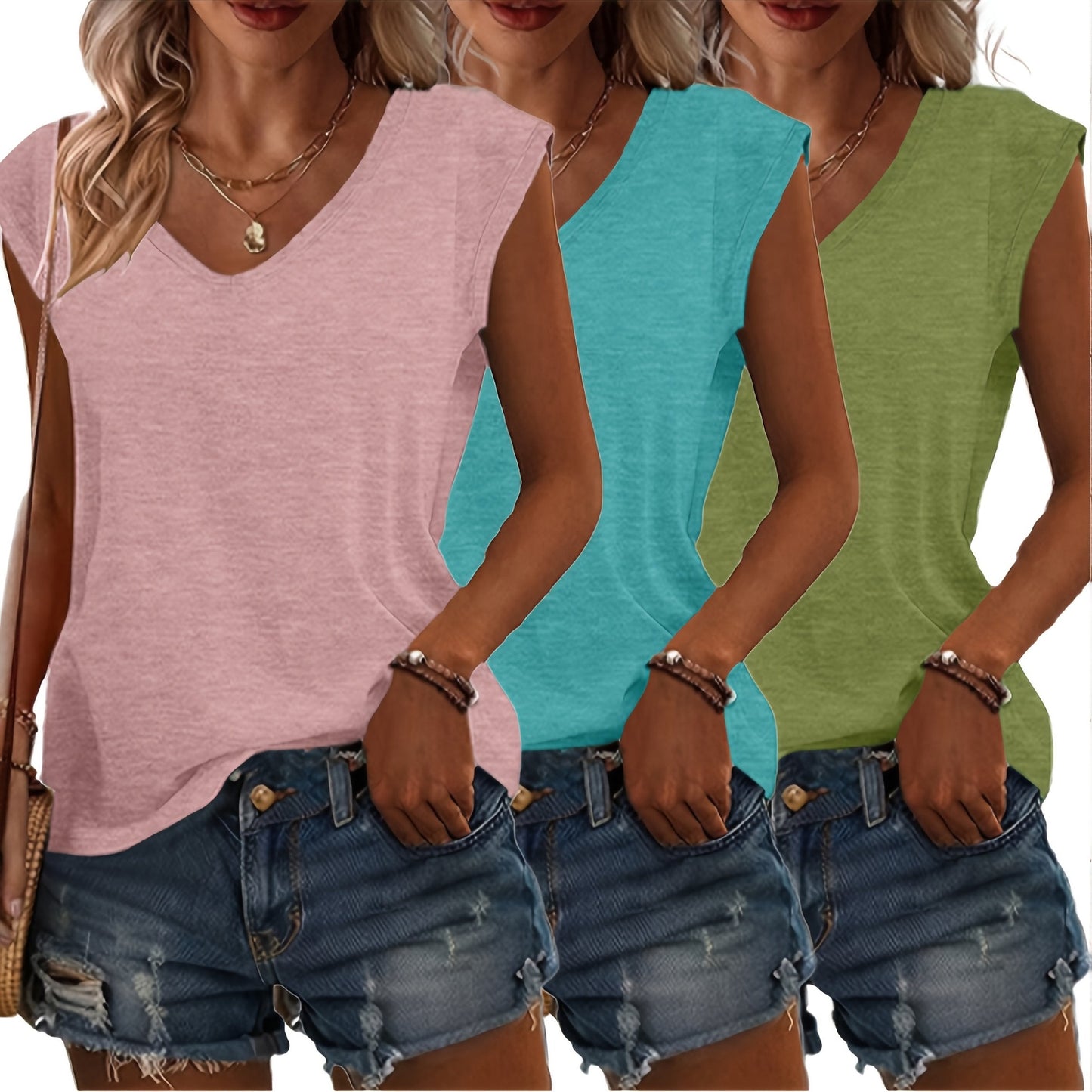 3-Delige Dames T-Shirt Set – Voor Elke Dag in Stijl