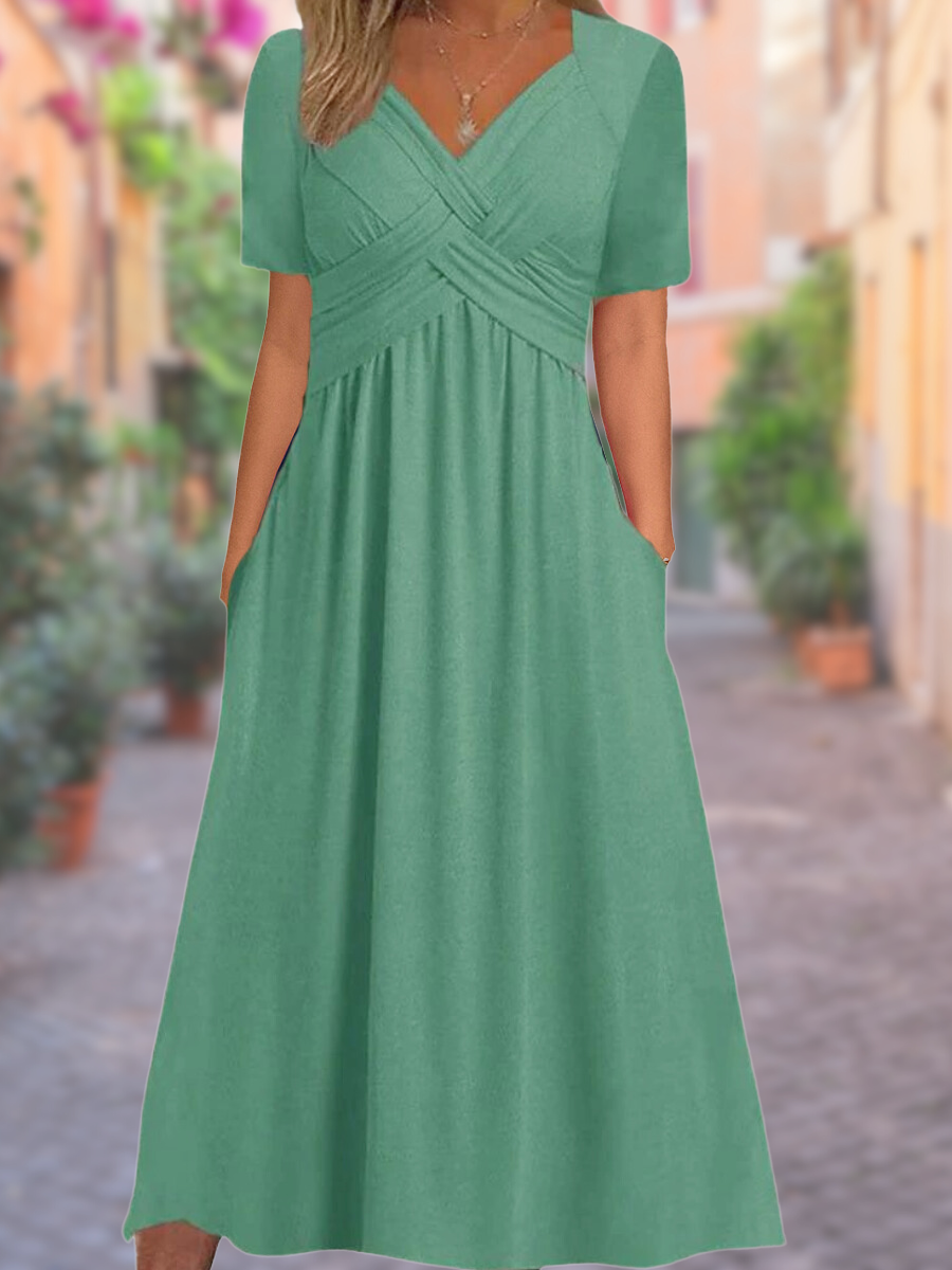 Isra™|Comfortabele Zomerjurk met V-hals