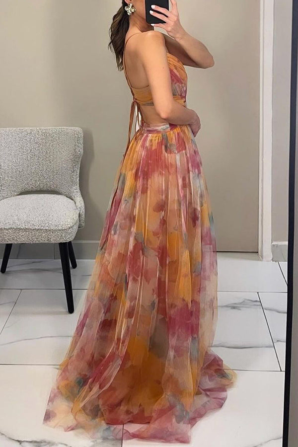 Kiki™|Schattige maxi-jurk met bloemenprint