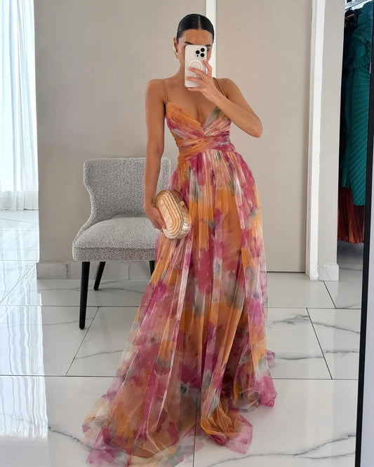 Kiki™|Schattige maxi-jurk met bloemenprint