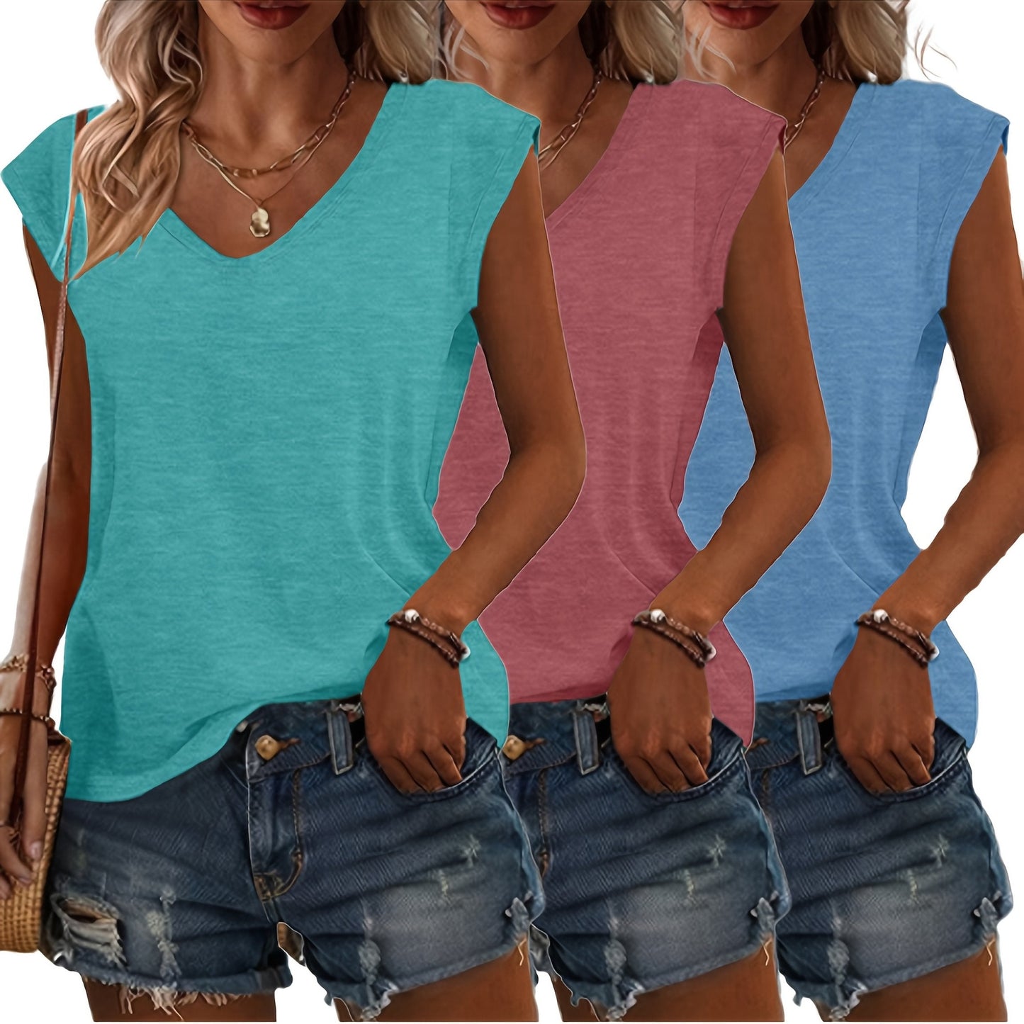 3-Delige Dames T-Shirt Set – Voor Elke Dag in Stijl