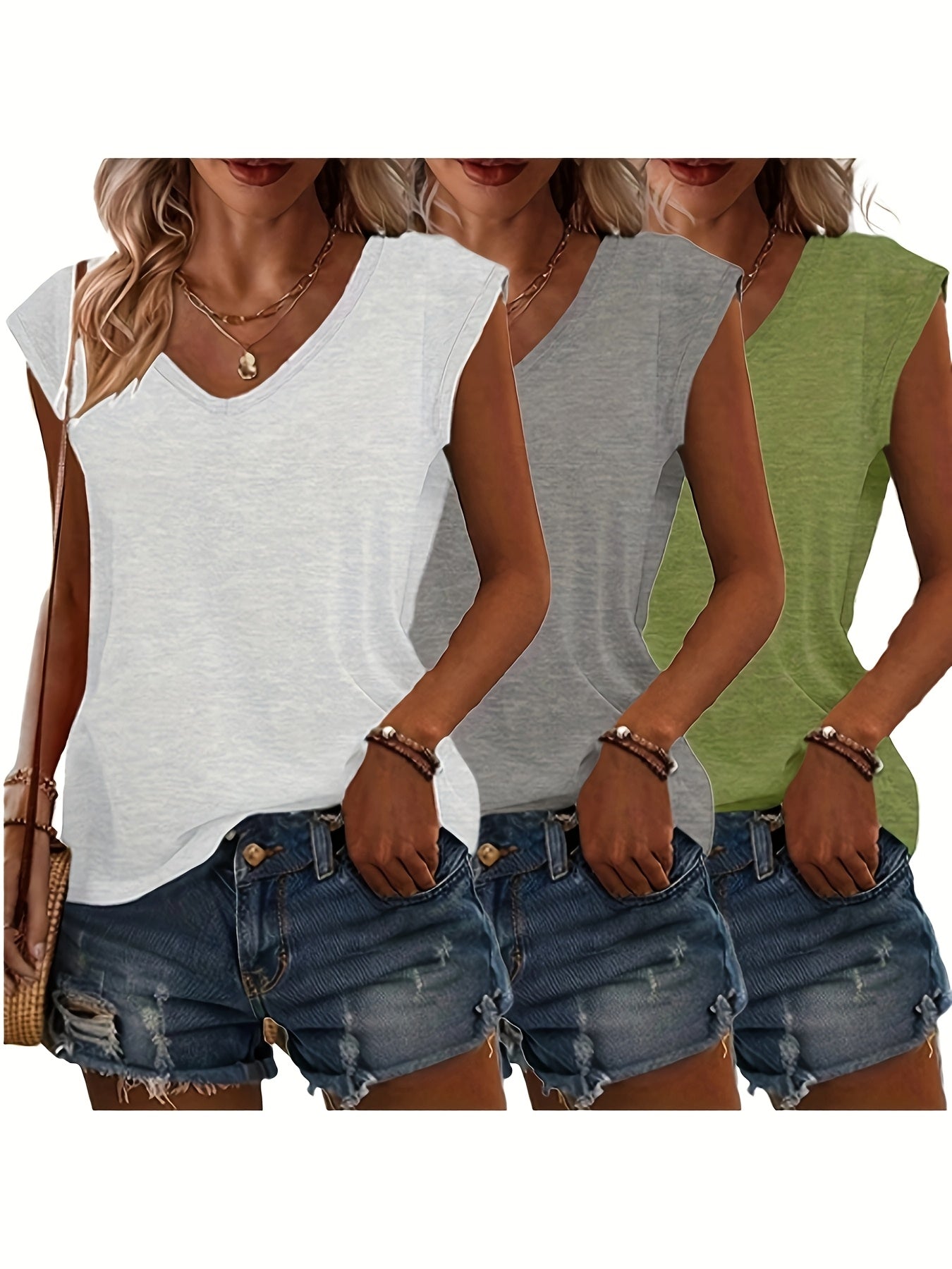 3-Delige Dames T-Shirt Set – Voor Elke Dag in Stijl