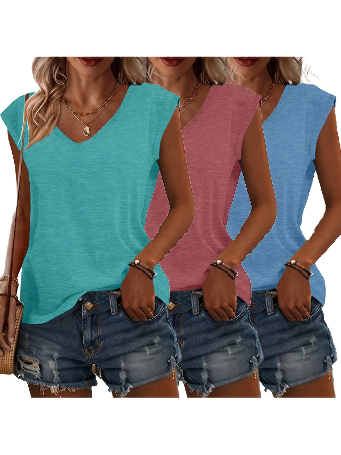 3-Delige Dames T-Shirt Set – Voor Elke Dag in Stijl