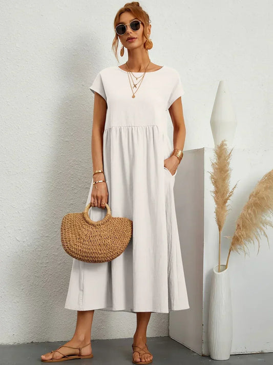Liyana™|Relaxte Midi Jurk