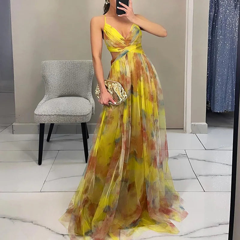 Kiki™|Schattige maxi-jurk met bloemenprint