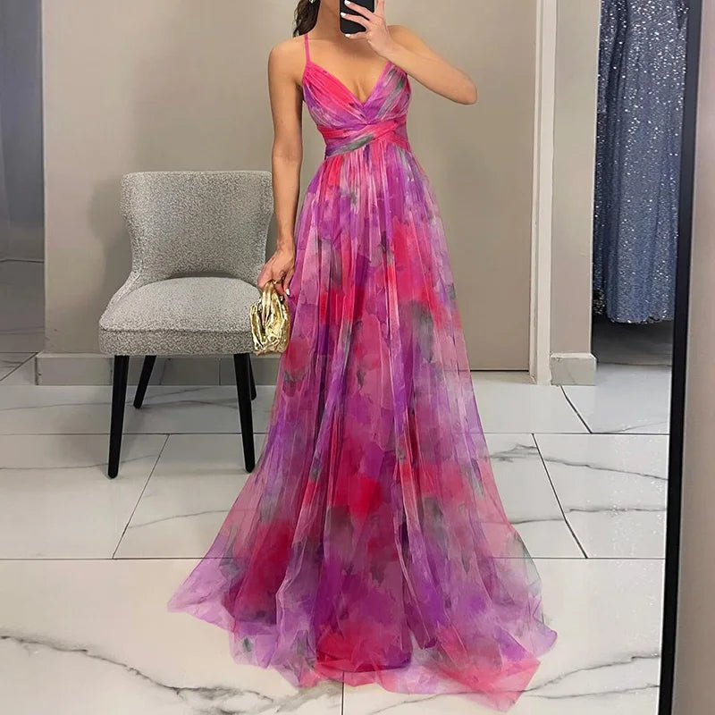 Kiki™|Schattige maxi-jurk met bloemenprint