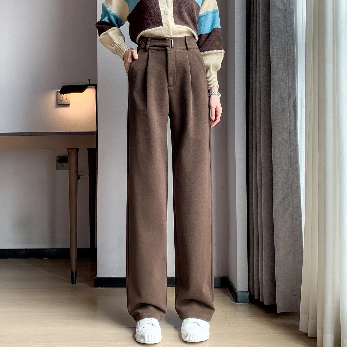 Reagan | Casual broek met wijde pijpen voor dames