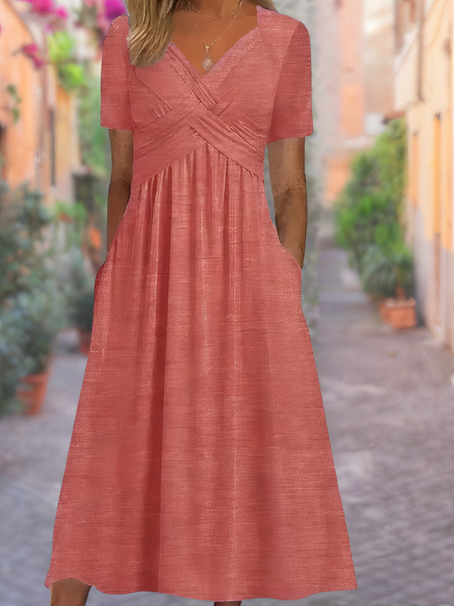 Isra™|Comfortabele Zomerjurk met V-hals