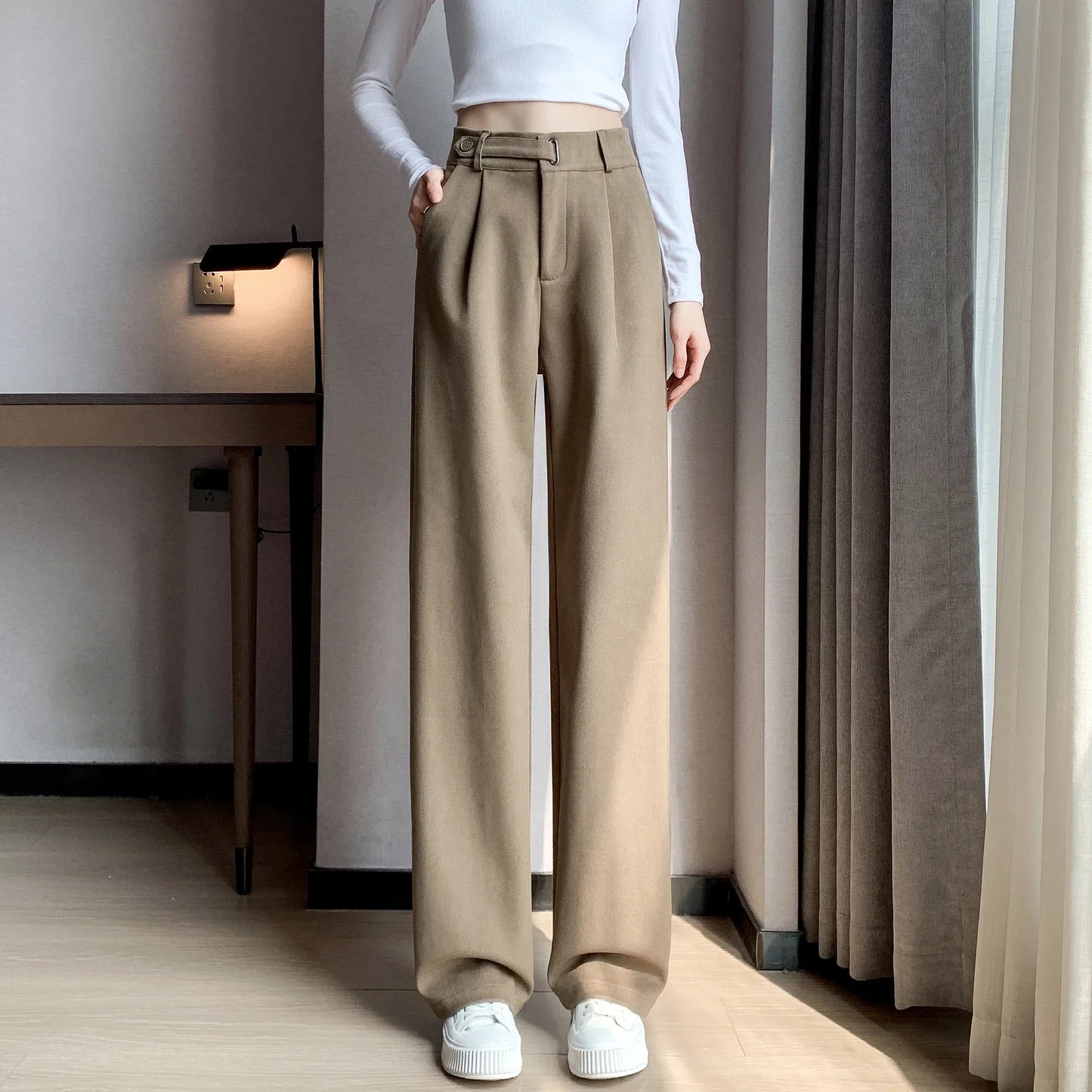 Reagan | Casual broek met wijde pijpen voor dames