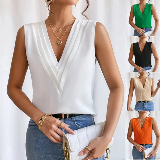 Zomerse Elegantie: Loose-Fit Mouwloze Blouse – Comfort & Stijl in Eén