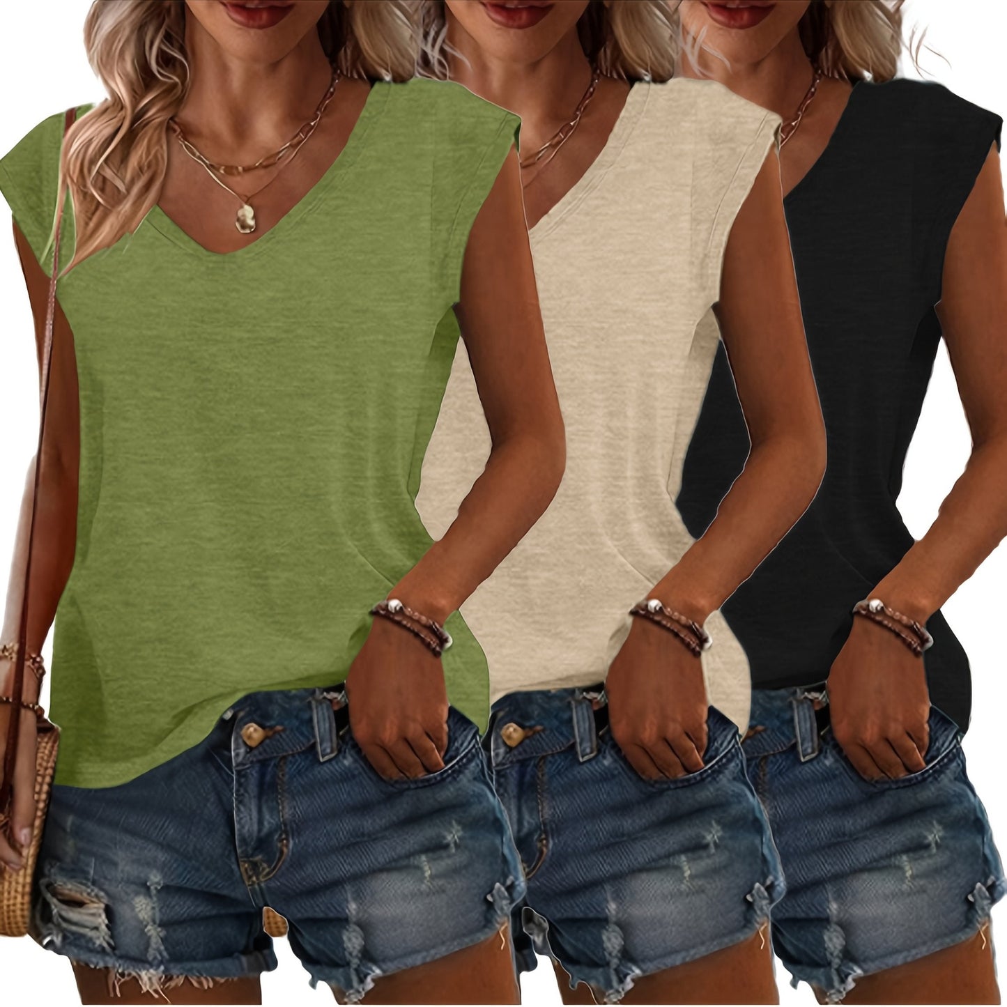 3-Delige Dames T-Shirt Set – Voor Elke Dag in Stijl