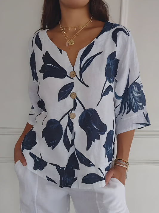 Isalie – De Luchtige V-Hals Blouse
