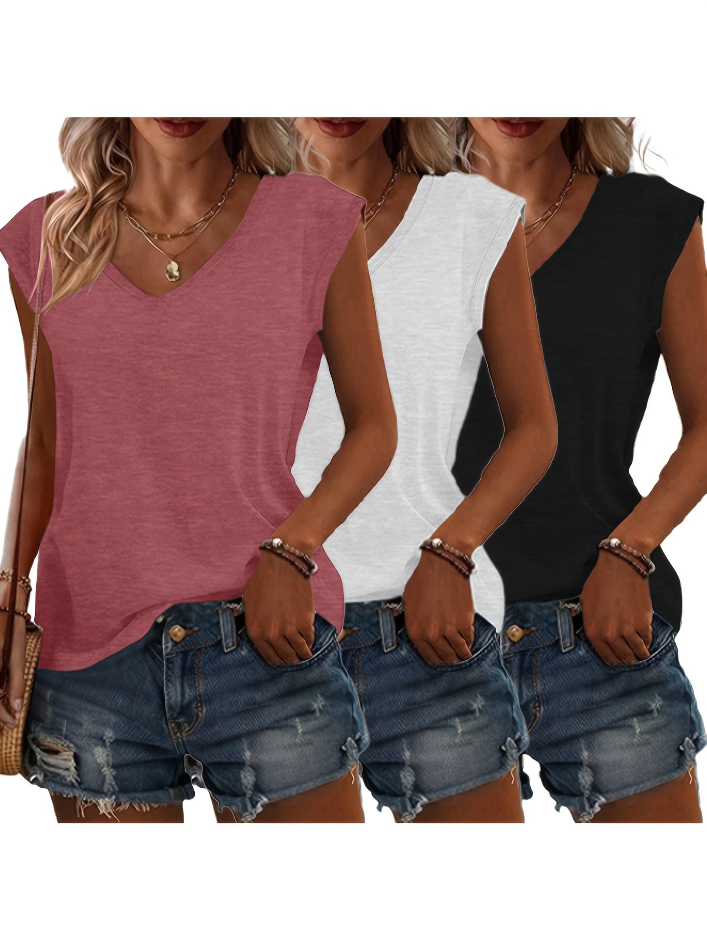 3-Delige Dames T-Shirt Set – Voor Elke Dag in Stijl