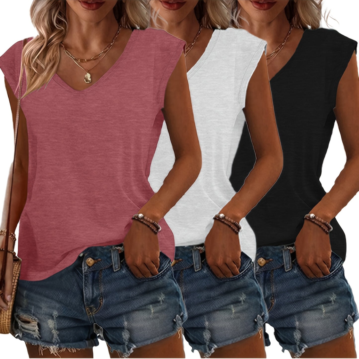 3-Delige Dames T-Shirt Set – Voor Elke Dag in Stijl