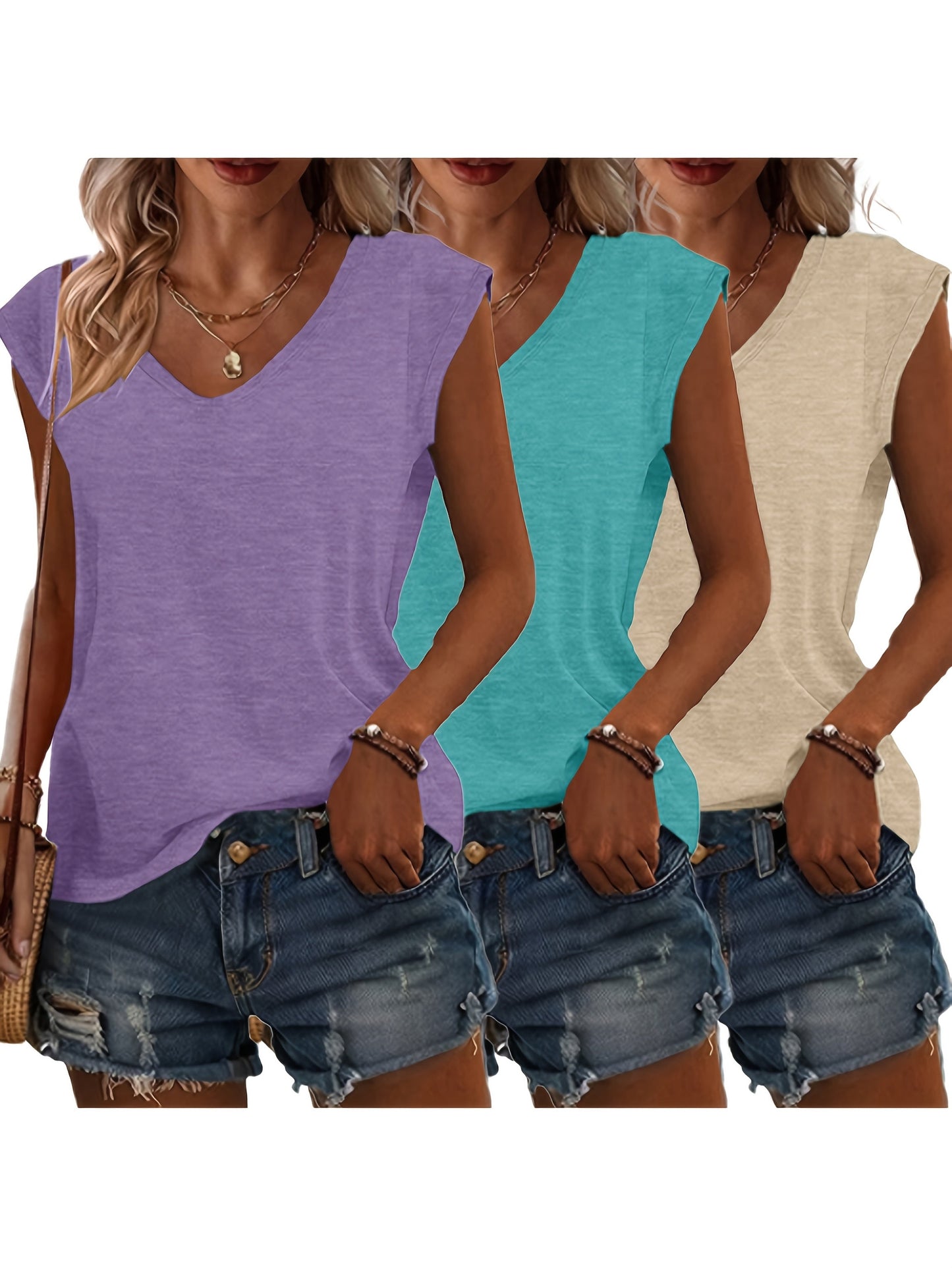 3-Delige Dames T-Shirt Set – Voor Elke Dag in Stijl
