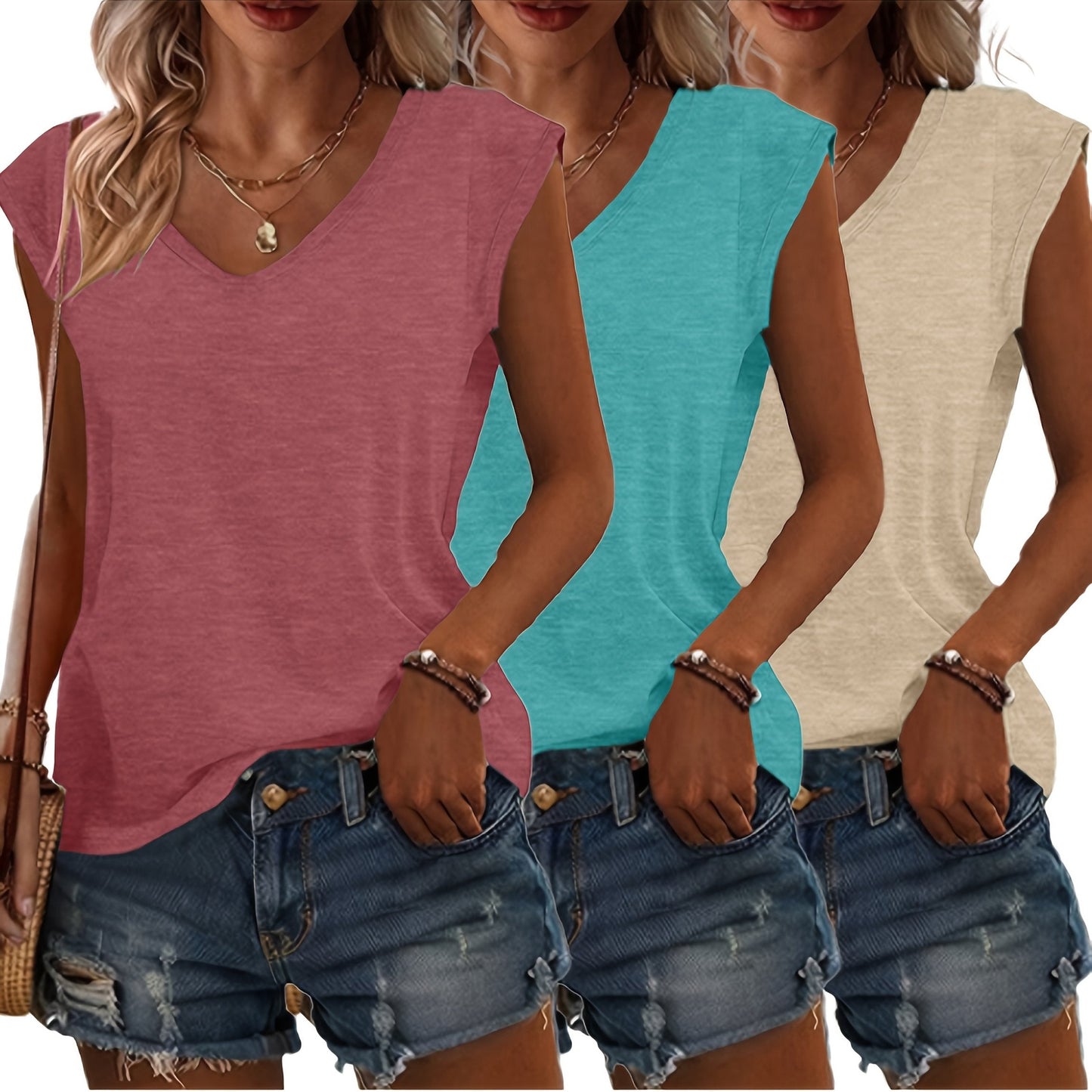 3-Delige Dames T-Shirt Set – Voor Elke Dag in Stijl