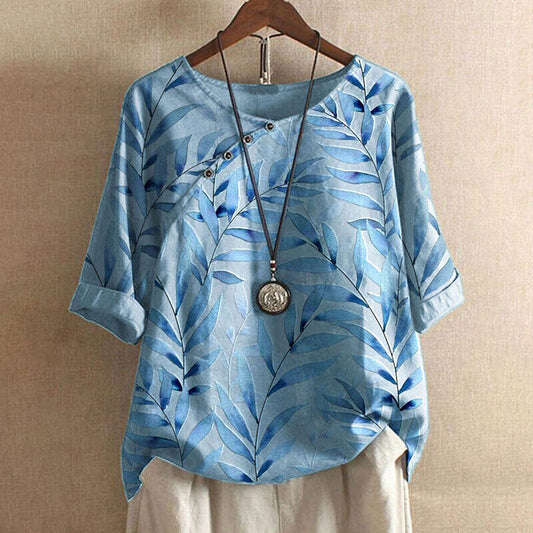 Femke™ | Blouse Met Bladerenprint